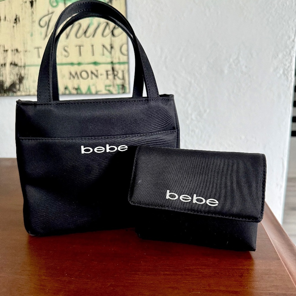 Vintage bebe Black Mini-Satchel w/ matching wallet
